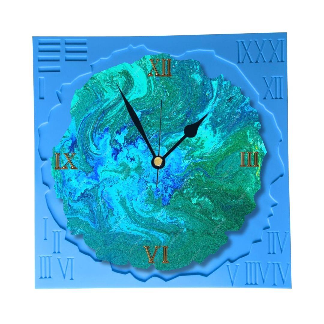 Molde Para Fabricar Reloj de Resina XL | Molde Reloj Círculo Irregular 55cm - Moldesypigmentos.cl