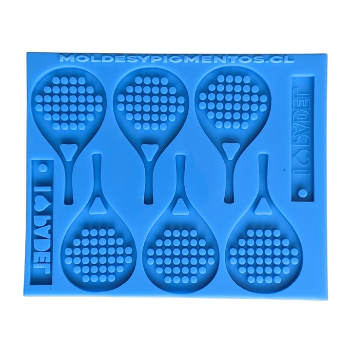 Molde Set 6 Paletas de Padel para Llaveros de Resina Epóxica - Moldesypigmentos.cl