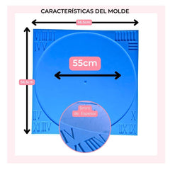 Molde Para Fabricar Reloj de Resina XL | Molde Reloj Circular de 55cm - Moldesypigmentos.cl