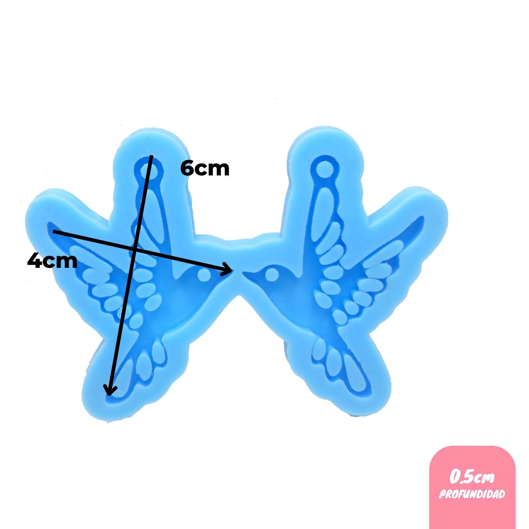 Molde Par De Aros Colibrí 6cm - Moldesypigmentos.cl