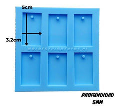 Molde Set 6 Placas Rectangulares 5cm - Moldesypigmentos.cl