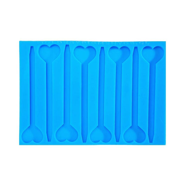 Molde Set 8 Lápiz Rectangular de Corazón 14cm - Moldesypigmentos.cl