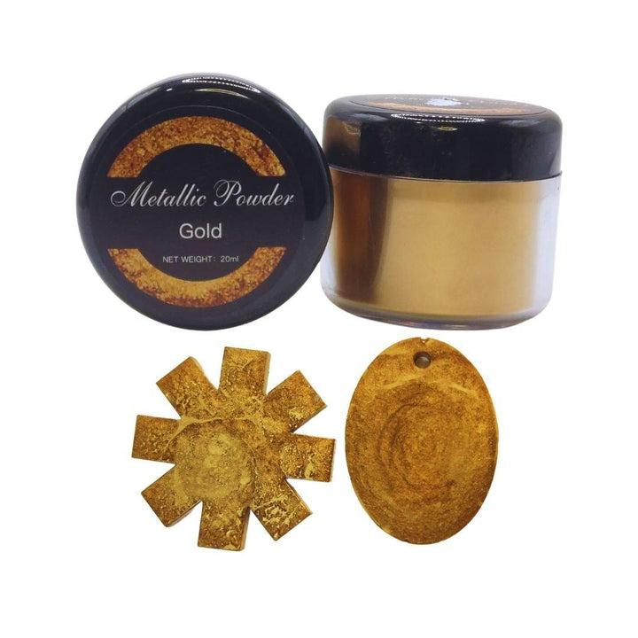 Pigmento Polvo de Mica Metálico Color Dorado 20ml - Moldesypigmentos.cl