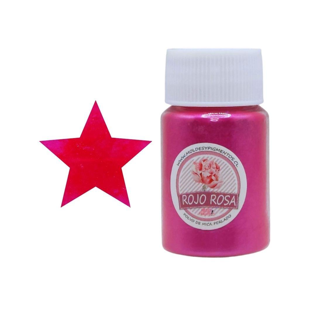 Pigmento Polvo de Mica Perlado Color Rojo Rosa Para Resina Epóxica - Moldesypigmentos.cl