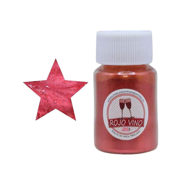 Pigmento Polvo de Mica Perlado Color Rojo Vino Para Resina Epóxica - Moldesypigmentos.cl