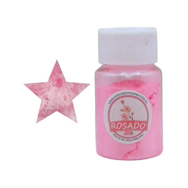 Pigmento Polvo de Mica Perlado Color Rosado Para Resina Epóxica - Moldesypigmentos.cl