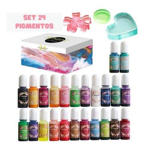 Set 24 Pigmentos Concentrados Para Resina Epóxica - Moldesypigmentos.cl