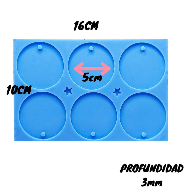 Set 6 Placas Circulares 5cm - Moldesypigmentos.cl