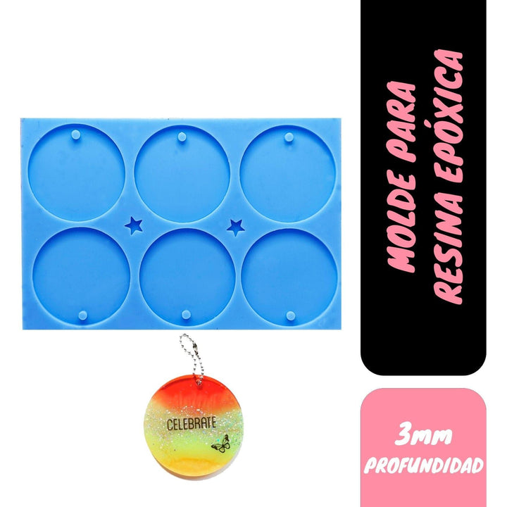 Set 6 Placas Circulares 5cm - Moldesypigmentos.cl